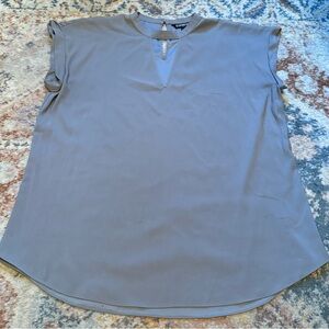 Express Gray V-Neck Blouse